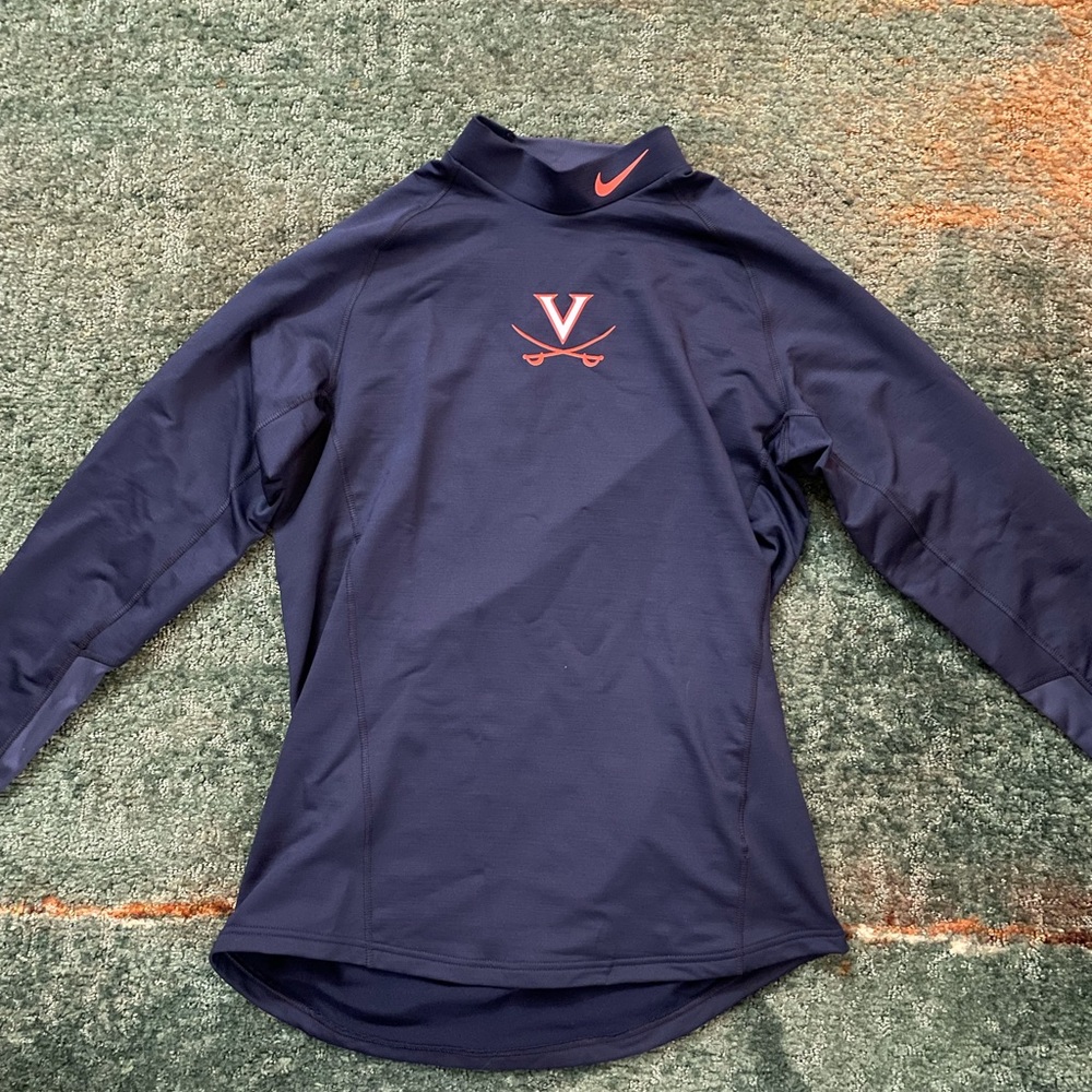 BRAND NEW NIKE UVA FOOTBALL TEAM ISSUE COMPRESSION COLD WEATHER SHIRT SIZE  L!